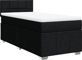 vidaXL Κρεβάτι Boxspring με Στρώμα Μαύρο 80 x 200 εκ. Υφασμάτινο