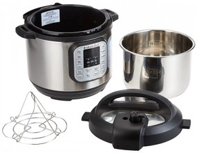 Πολυμάγειρας Instant Pot DUO 6 112018201, 1000W, 5.7l, 13 προγράμματα, 7 λειτουργίες, σύστημα ασφαλείας, ασημί/μαύρο