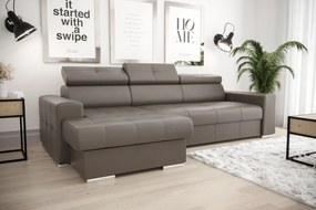 Γωνιακός καναπές April mini Eco LTHR-Kafe-Αριστερή