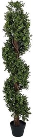 Τεχνητό Δέντρο Σπιράλ Πυξός 20401 150cm Brown-Green Globostar Πολυαιθυλένιο,Ξύλο