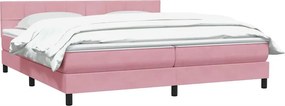 vidaXL Κρεβάτι Boxspring με Στρώμα Ροζ 180x210 εκ. Βελούδινο