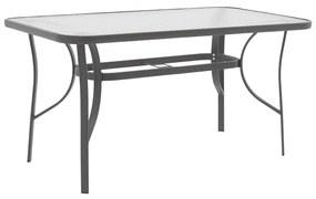 Τραπέζι Ensure ανθρακί μέταλλο-tempered γυαλί 140x80x70εκ Υλικό: METAL D: 24MM - GLASS 130-000066