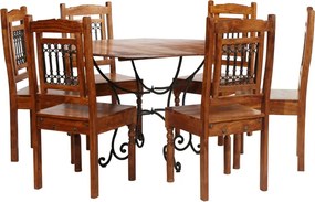 vidaXL Τραπεζαρία Σετ 7 Τεμ. από Μασίφ Ξύλο Ακακίας