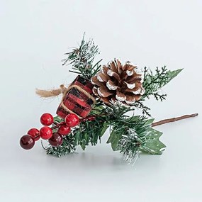 Eurolamp Κλαδάκι Με Berries Πέτρες Και Κουκουνάρι 25cm 600-45372