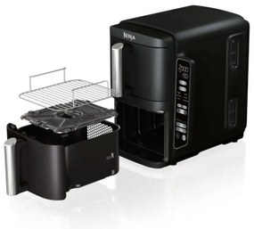 Φριτέζα θερμού αέρα Ninja SL300EU, 2470W, 7,6 l, 40-240C, 2 καλάθια, 6 προγράμματα, συγχρονισμένο μαγείρεμα, χρονοδιακόπτης, αυτόματη διακοπή, μαύρο χρώμα