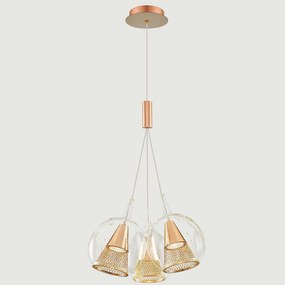 Φωτιστικό Οροφής 701CHD1650 Φ36x120cm 3xGU10 5W Clear-Gold Opviq