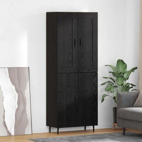 Highboard 2 pcs Μαύρη Οξυά Σύνθετο Ξύλο και Γυαλί