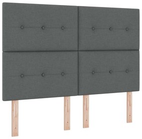 vidaXL LED Κεφαλάρι με φώτα λωρίδας LED Σκούρο Γκρι 160 cm ύφασμα