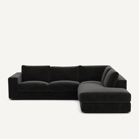 Γωνιακός καναπές από βελούδινο chenille ύφασμα, Skander