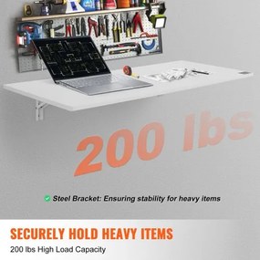 VEVOR Wall Mounted Floating Folding Table Laptop Desk Home Office 47.24x19.69 in