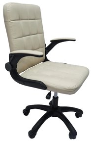 OFFICE CHAIR PORTIMA  BEIGE PVC-BLACK NYLON FRAME &amp; BASE 69x53x98Hcm.