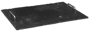 Πλατώ Σερβιρίσματος Με Μεταλλικές Λαβές 07.136241 30Χ40cm Σχιστόλιθος Anthracite Πέτρα