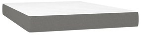 vidaXL Κρεβάτι Boxspring με Στρώμα &amp; LED Σκ.Γκρι 140x200 εκ Υφασμάτινο