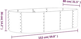 vidaXL Ζαρντινιέρα Ανθρακί 152x80x36 εκ Γαλβανισμένος χάλυβας