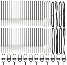 vidaXL Στύλος Περιφράξεων 52 pcs Ασημί 3.2 x 3.2 x 60 εκ Ατσάλι