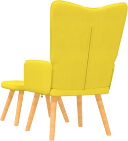 vidaXL Πολυθρόνα Relax Κίτρινη Μουσταρδί Υφασμάτινη με Σκαμπό