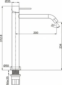 Tema Xenon 6814N – Μπαταρία Επιτραπέζιου Νιπτήρα Black Matt