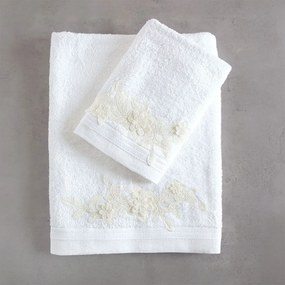 Πετσέτες Hemera (Σετ 3τμχ) White-Ecru Ρυθμός Σετ Πετσέτες 80x150cm 100% Πενιέ Βαμβάκι