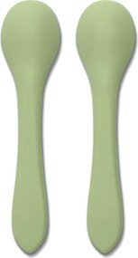 SILICONE SPOONS 2PCS NATURAL FRESH GREEN
