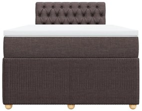 vidaXL Κρεβάτι Boxspring με Στρώμα Σκούρο Καφέ 120x200 εκ. Υφασμάτινο