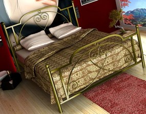 Κρεβάτι Έλλη-160x200-Χρυσό-Με ποδαρικό
