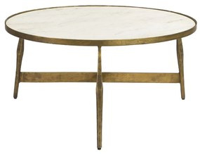 BLANCHE COFFEE TABLE ΛΕΥΚΟ BRASS ANTIQUE 81x81xH41cm - 04-1026