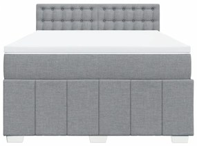 Κρεβάτι Boxspring με Στρώμα Αν. Πράσινο 160x200εκ Υφασμάτινο - Γκρι