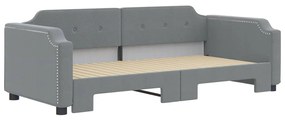 Καναπές Κρεβάτι Συρόμενος Ανοιχτό Γκρι 90 x 190 εκ. Υφασμάτινος 3197644