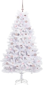 vidaXL Τεχνητό Χριστουγεννιάτικο Δέντρο με Άξονα με βάση Λευκό 180 cm