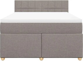 vidaXL Κρεβάτι Boxspring με Στρώμα Taupe 140x190 εκ. Υφασμάτινο