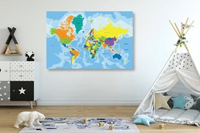 Έγχρωμος παγκόσμιος χάρτης εικόνας - 120x80