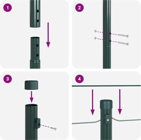 vidaXL Στύλος Περιφράξεων 26 pcs Πράσινο 3,2 x 3,2 x 210 εκ