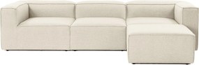 Γωνιακός Καναπές Εκρού FORA 190x297x66