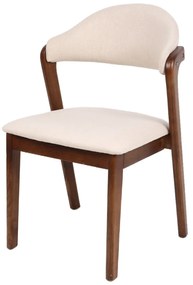 Καρέκλα Τραπεζαρίας ArteLibre ISMENE Μπεζ/Καρυδί Ξύλο/Ύφασμα 52.5x56x83cm
