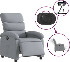 vidaXL Πολυθρόνα Ανακλινόμενη Ηλεκτρική Ανοιχτό Γκρι Υφασμάτινη