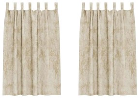 vidaXL Κουρτίνα με κουρτίνες 2 pcs Κρεμ 175 x 140 εκ. Βελούδο