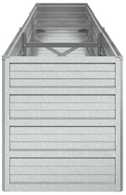 vidaXL Ζαρντινιέρα Υπερυψωμένη Ασημί 240x40x45 εκ. Γαλβανισμ. Χάλυβας