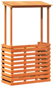 vidaXL Τραπέζι Μπαρ Κήπου με Οροφή Καφέ 112,5x57x195,5 εκ. Μασίφ Πεύκο