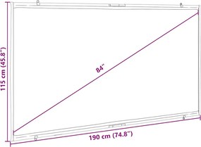 vidaXL Οθόνη Προβολής Κρεμαστή για τον Τοίχο 84 Ιντσών 16:9