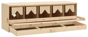 vidaXL Φωλιά για Κότες με 5 Θέσεις 117x33x38 εκ. από Μασίφ Ξύλο Πεύκου