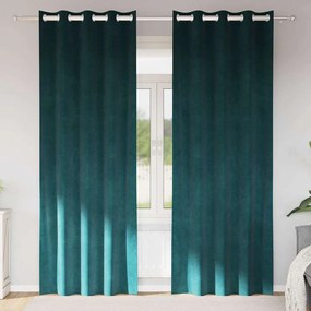 vidaXL Κουρτίνες 2 pcs Σκούρο πράσινο 140 x 245 cm Βελούδο