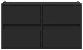 vidaXL Έπιπλο Τοίχου Τηλεόρασης με LED Μαύρο 80x31x45 εκ.
