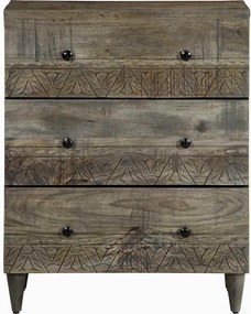vidaXL Sideboard ανοιχτό γκρι 60x33,5x75 cm μασίφ ξύλο Mango