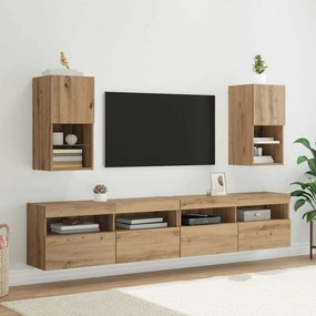 vidaXL Τοίχου ντουλάπες τηλεόρασης 2 pcs Artisan Oak