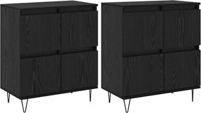vidaXL Παραδοσιακά Πλευρικά Έπιπλα 2 pcs Μαύρη δρυς