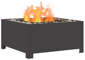 vidaXL Τζάκι Τετράγωνο Μαύρο 60x60x30 εκ. Σίδηρος
