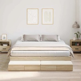 vidaXL Κρεβάτι με αποθηκευτικό χώρο Δρύς Sonoma 236.5 x 180 x 31.5 εκ