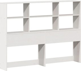 vidaXL Κρεβάτι Βιβλιοθήκη Χωρίς Στρώμα Λευκό 160x200 εκ Μασίφ Πεύκο