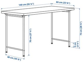 LAGKAPTEN/SPAND γραφείο, 140x60 cm 895.637.13