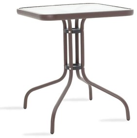 Τραπέζι Watson pakoworld μέταλλο καφέ-γυαλί 60x60x70εκ